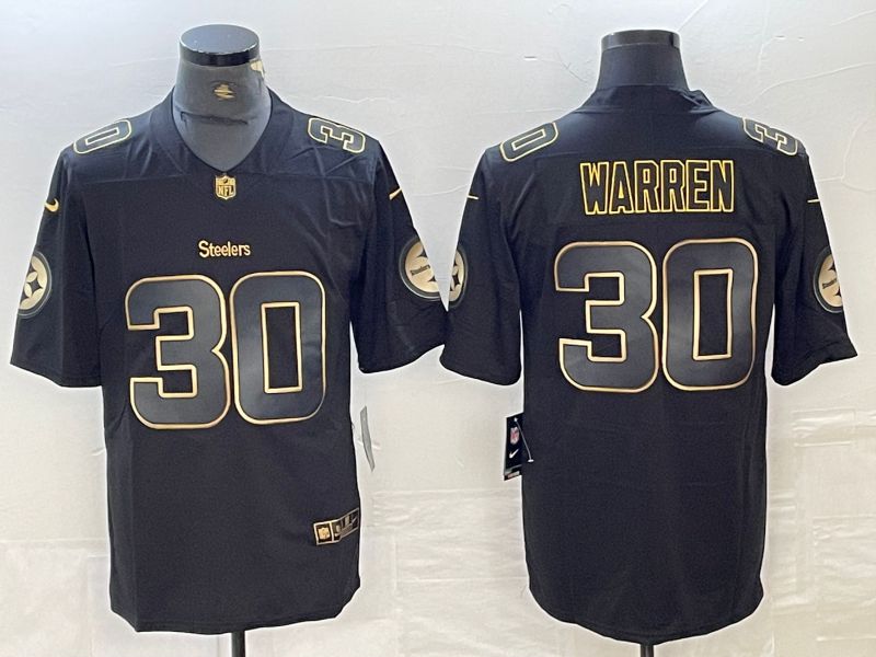 Men Pittsburgh Steelers 30 Warren Black 2024 Nike Vapor Untouchable Limited NFL Jersey